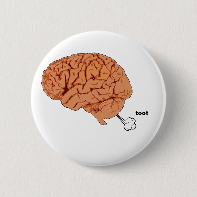 Chapa Redonda De 5 Cm El cerebro fart (Anverso)