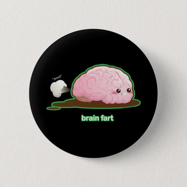 Chapa Redonda De 5 Cm El cerebro Fart (Anverso)