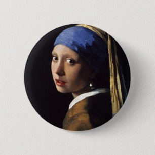 Chapa Redonda De 5 Cm El Chica con la Perla, por Vermeer