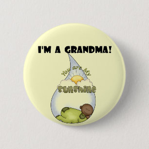 Chapa Redonda De 5 Cm El chico afroamericano y suntuoso de la abuela