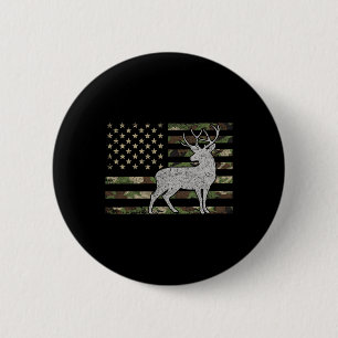 Chapa Redonda De 5 Cm El ciervo negro de cola blanca cazando camuflaje e