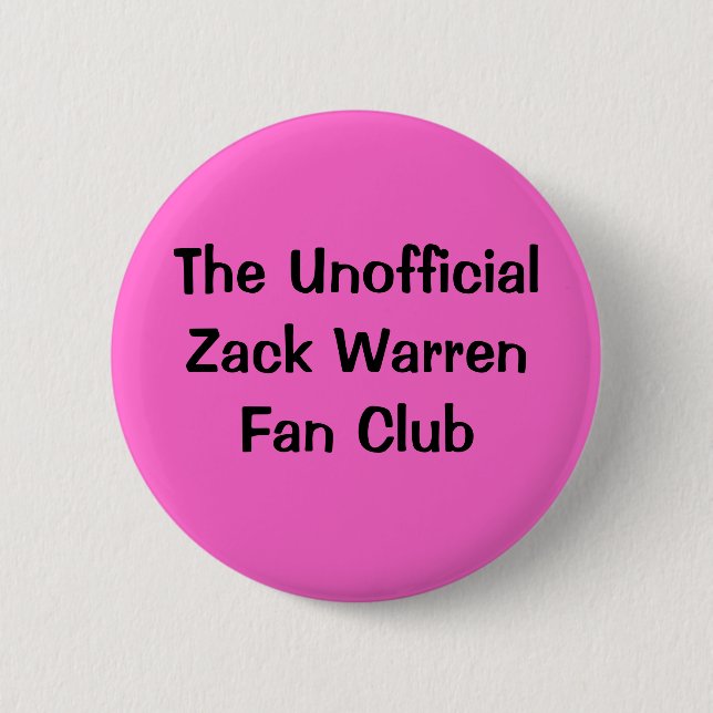 Chapa Redonda De 5 Cm El club de fans oficioso de Zack Warren (Anverso)