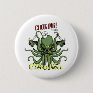 Chapa Redonda De 5 Cm El cocinar con Cthulhu
