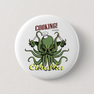 Chapa Redonda De 5 Cm El cocinar con Cthulhu