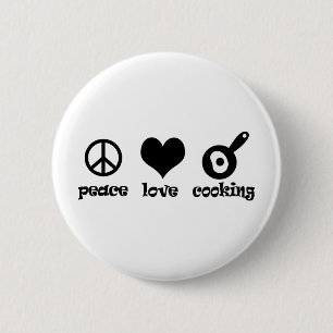 Chapa Redonda De 5 Cm ¡El cocinar del amor de la paz!