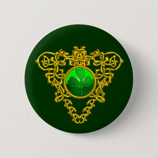 CHAPA REDONDA DE 5 CM EL CORAZÓN CÉLTICO DE SAINT PATRICK (Anverso)