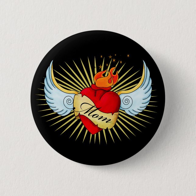 Chapa Redonda De 5 Cm El corazón de mamá (Anverso)