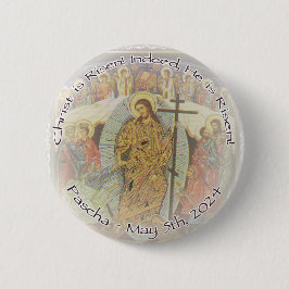 Chapa Redonda De 5 Cm El Cristo cristiano ortodoxo es un Creciente ENG d