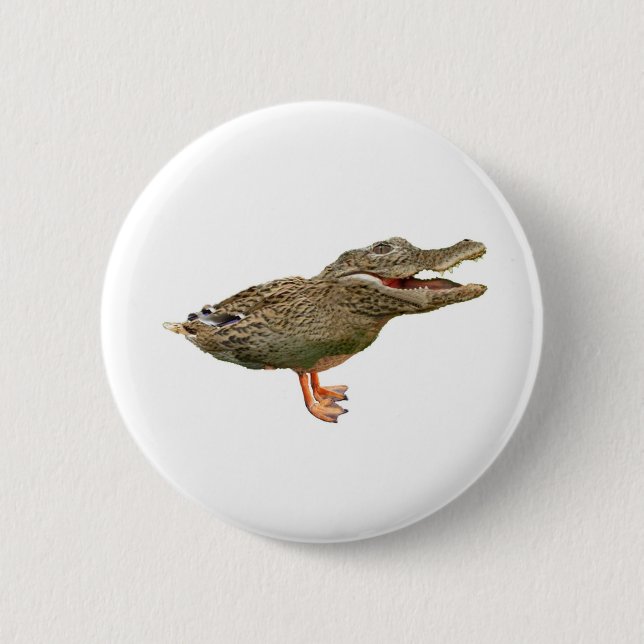 Chapa Redonda De 5 Cm El Crocoduck con los pies (Anverso)