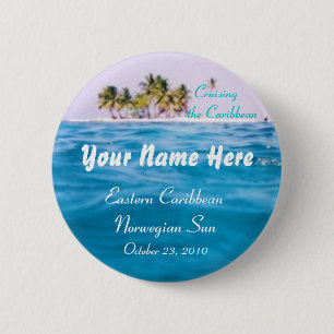 Chapa Redonda De 5 Cm El cruzar del Caribe personalizado