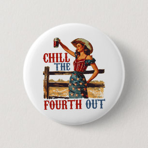 Chapa Redonda De 5 Cm El Cuarto Retro 4 De Julio Mujeres Patrióticas 1