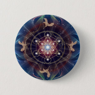Chapa Redonda De 5 Cm El cubo de Metatron - Merkabah