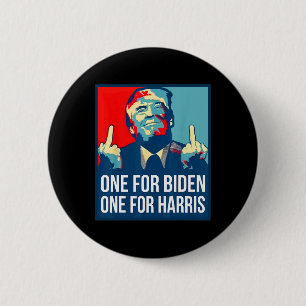 Chapa Redonda De 5 Cm El dedo medio de Donald Trump, Biden Harris Americ