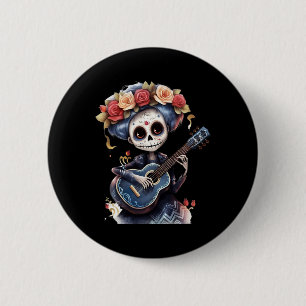 Chapa Redonda De 5 Cm El Día De Los Muertos Inspiró Catrina Sugar Skull