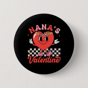 Chapa Redonda De 5 Cm El Día de San Valentín de Nana Feliz Día de San Va