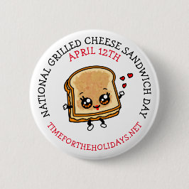 Chapa Redonda De 5 Cm El Día Nacional del Sandwich de Queso a la Parrill