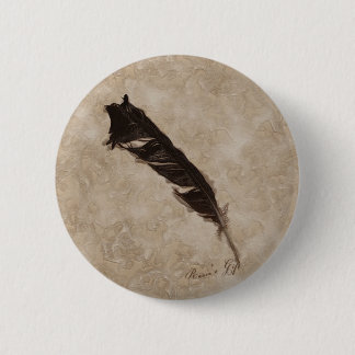 Chapa Redonda De 5 Cm El diseño de la Fila de Pájaros de Raven