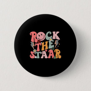 Chapa Redonda De 5 Cm El divertido Groovy Testing Day Rock The Staar Mot