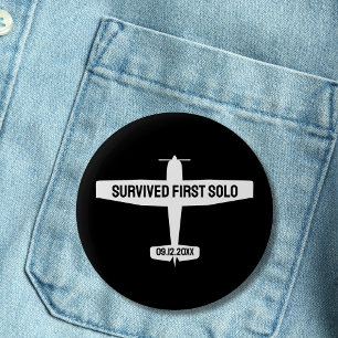 Chapa Redonda De 5 Cm El divertido piloto estudiantil sobrevivió al prim