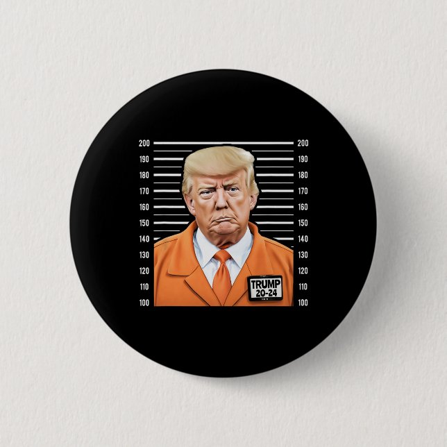 Chapa Redonda De 5 Cm El divertido Prisionero Mugshot Trump 2024 (Anverso)