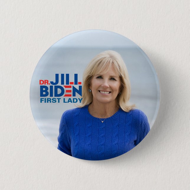 Chapa Redonda De 5 Cm El Dr. Jill Biden para la primera señora (Anverso)