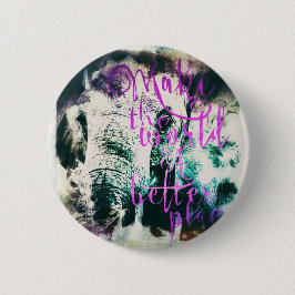 Chapa Redonda De 5 Cm El elefante hace del mundo un lugar mejor