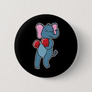Chapa Redonda De 5 Cm El elefante hace el boxeo