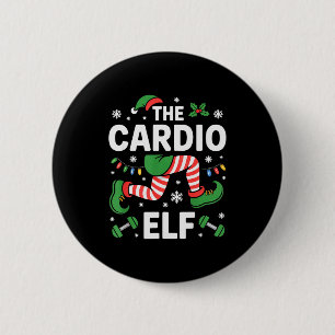 Chapa Redonda De 5 Cm El Elfo Cardio Divertido Entrenamiento de Navidad 