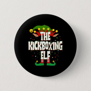 Chapa Redonda De 5 Cm El Elfo del Kickboxing Navidad