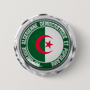 Chapa Redonda De 5 Cm El emblema de la ronda de Argelia