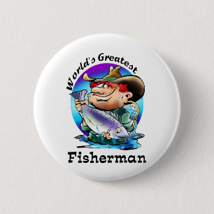 Chapa Redonda De 5 Cm El engranaje más grande del pescador del mundo