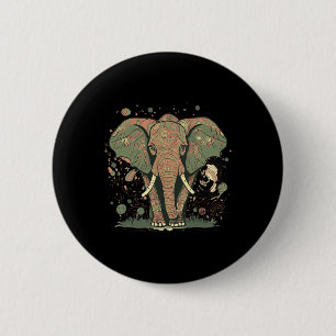 Chapa Redonda De 5 Cm El estiloso artista de los amantes del elefante sa