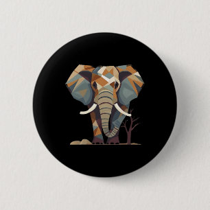 Chapa Redonda De 5 Cm El estiloso artista de los amantes del elefante sa