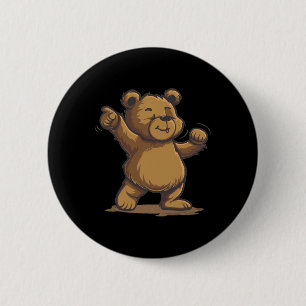 Chapa Redonda De 5 Cm El Famoso Oso Marrón De Baile Para Los Amantes