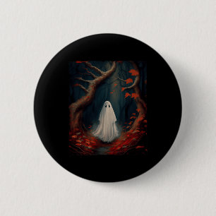 Chapa Redonda De 5 Cm El Fantasma De Halloween Con Flores Góticas Vintag