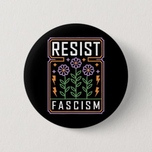 Chapa Redonda De 5 Cm El fascismo resistente protesta contra Trump 1