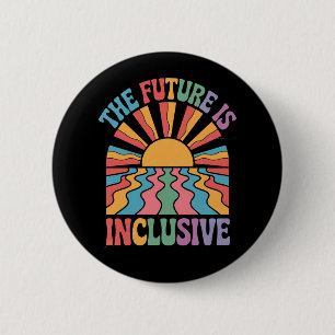 Chapa Redonda De 5 Cm El Futuro Es Inclusivo LGBTQ Arcoíris Orgullo Retr