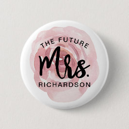 Chapa Redonda De 5 Cm El futuro Sra. Watercolor Floral Pin
