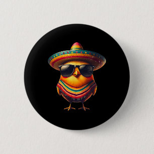 Chapa Redonda De 5 Cm El gallo mexicano Cinco De Mayo Lover Funny