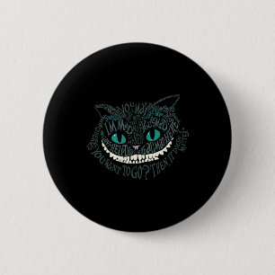 Chapa Redonda De 5 Cm El Gato De Cheshire Alice Se Enloqueció Aquí Wonde