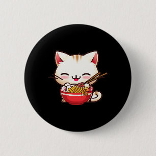 Chapa Redonda De 5 Cm El gato de Kawaii Ramen ama la comida japonesa div