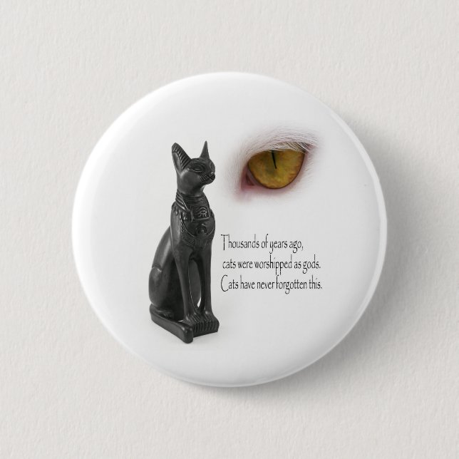 Chapa Redonda De 5 Cm El gato era dioses (Anverso)
