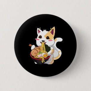 Chapa Redonda De 5 Cm El gato Ramen Kawaii Anime Chicas de comida japone