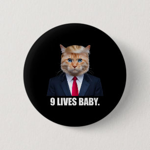 Chapa Redonda De 5 Cm El gato Trump 9 vive al bebé Trump Ganó la victori