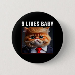 Chapa Redonda De 5 Cm El gato Trump 9 vive un gracioso meme de Trump