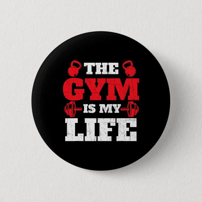 Chapa Redonda De 5 Cm El Gimnasio Es Mi Vida - El Halterofilia Del Gimna (Anverso)