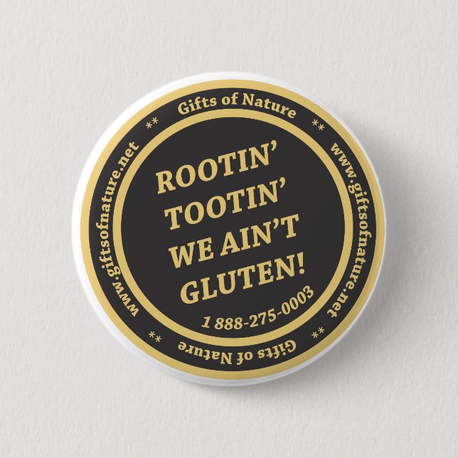 Chapa Redonda De 5 Cm El gluten libera lema (Anverso)
