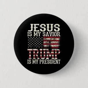 Chapa Redonda De 5 Cm El gracioso Jesús Americano Es Mi Salvador Trump E