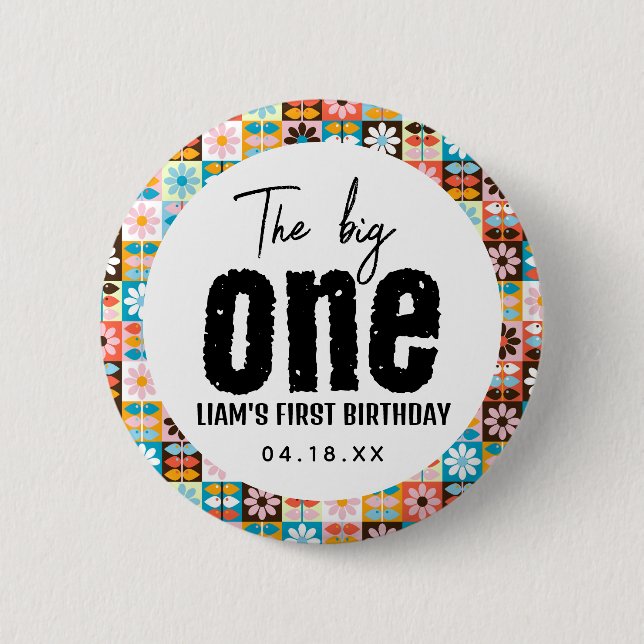 Chapa Redonda De 5 Cm El gran cumpleaños 1 (Anverso)