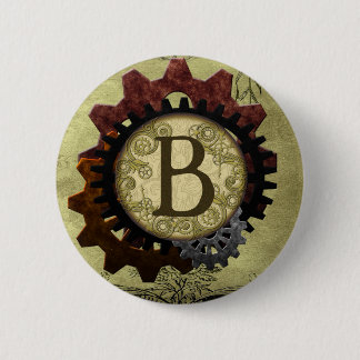 Chapa Redonda De 5 Cm El Grunge Steampunk adapta la letra B del